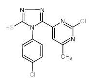 5-(2-氯-6-甲基嘧啶-4-基)-4-(4-氯苯基)-4h-1,2,4-噻唑-3-硫醇结构式