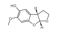 (-)-2,3,3aS,8aR-tetrahydro-5-hydroxy-6-methoxy[2,3-d]-benzo[b]furan Structure