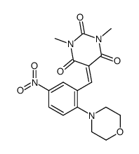 1,3-dimethyl-5-(2-morpholino-5-nitrobenzylidene)hexahydropyrimidine-2,4,6-trione结构式