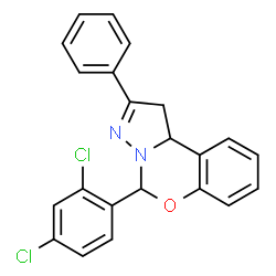 5-(2,4-Dichlorophenyl)-2-phenyl-1,10b-dihydropyrazolo[1,5-c][1,3]benzoxazine结构式