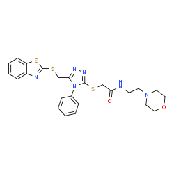 2-((5-((benzo[d]thiazol-2-ylthio)methyl)-4-phenyl-4H-1,2,4-triazol-3-yl)thio)-N-(2-morpholinoethyl)acetamide Structure