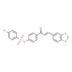 4-[3-(1,3-BENZODIOXOL-5-YL)ACRYLOYL]PHENYL 4-CHLOROBENZENESULFONATE structure
