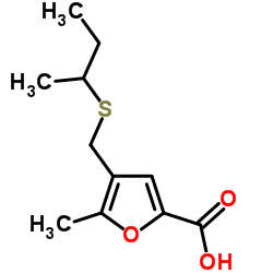 4-[(sec-Butylsulfanyl)methyl]-5-methyl-2-furoic acid structure