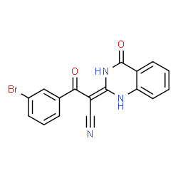 3-(3-bromophenyl)-3-oxo-2-(4-oxo-3,4-dihydro-2(1H)-quinazolinylidene)propanenitrile结构式