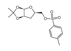 3-deoxy-1,2-O-isopropylidene-5-O-p-tolylsulfonyl-β-L-threo-pentofuranose结构式