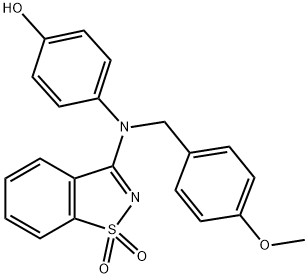 4-[(1,1-dioxido-1,2-benzisothiazol-3-yl)(4-methoxybenzyl)amino]phenol Structure