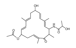 N-(12-Acetoxy-6-hydroxy-3,9,15,17-tetramethyl-16-oxocycloheptadeca-2,4,8,10,14-pentaen-1-yl)-2-hydroxypropanamide Structure