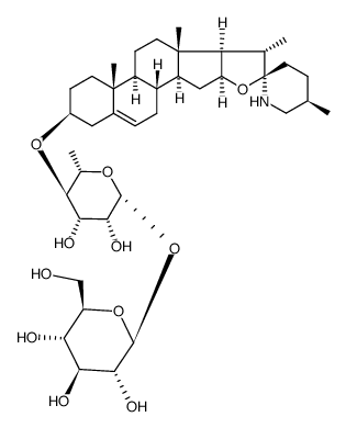 O4-(22R,25R)-spirosol-3-en-3β-yl-β-L-6-deoxy-mannopyranosyl β-D-glucopyranoside结构式