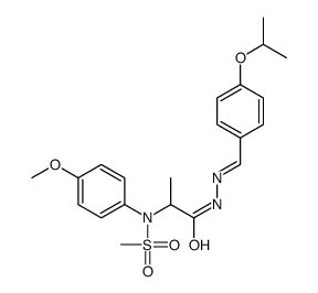 2-(4-methoxy-N-methylsulfonylanilino)-N-[(E)-(4-propan-2-yloxyphenyl)methylideneamino]propanamide结构式