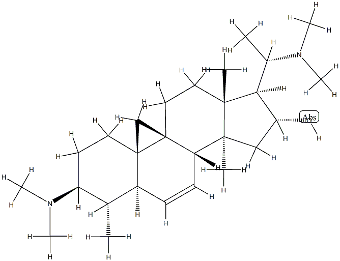 (20S)-3β,20-Bis(dimethylamino)-4α,14-dimethyl-9,19-cyclo-5α-pregn-6-en-16α-ol结构式