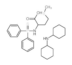 N-cyclohexylcyclohexanamine; 2-(diphenylphosphinothioylamino)-4-methylsulfanyl-butanoic acid structure