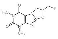 7-(fluoromethyl)-2,4-dimethyl-7,8-dihydropurino[8,7-b][1,3]oxazole-1,3-dione结构式