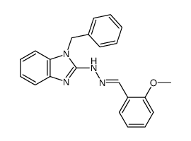 N-(1-Benzyl-1H-benzoimidazol-2-yl)-N'-[1-(2-methoxy-phenyl)-meth-(E)-ylidene]-hydrazine Structure