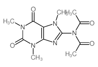 N-acetyl-N-(1,3,7-trimethyl-2,6-dioxo-purin-8-yl)acetamide结构式