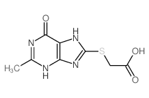 2-[(2-methyl-6-oxo-3,5-dihydropurin-8-yl)sulfanyl]acetic acid Structure