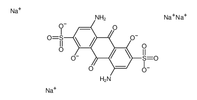 tetrasodium 4,8-diamino-9,10-dihydro-1,5-dioxido-9,10-dioxoanthracene-2,6-disulphonate Structure