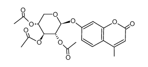 4-methyl-7-(tri-O-acetyl-β-D-xylopyranosyloxy)-coumarin Structure