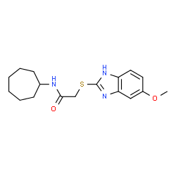 N-Cycloheptyl-2-[(5-methoxy-1H-benzimidazol-2-yl)sulfanyl]acetamide structure