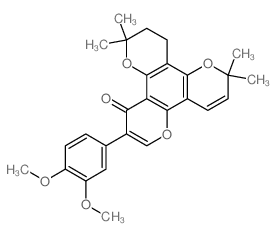 2H,6H,12H-Benzo[1,2-b:3,4-b':5,6-b'']tripyran-12-one,11-(3,4-dimethoxyphenyl)-3,4-dihydro-2,2,6,6-tetramethyl- (9CI) Structure