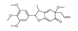 5-methoxy-3-methyl-5-prop-2-enyl-2-(3,4,5-trimethoxyphenyl)-2,3-dihydro-1-benzofuran-6-one结构式