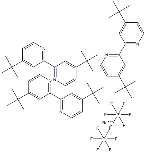 Tris[4,4'-di-tert-butyl-(2,2')-bipyridine]ruthenium(II) dihexafluorophosphate Structure