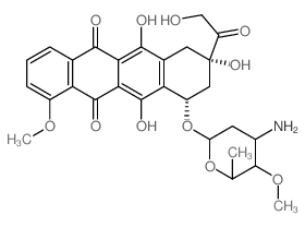 5,12-Naphthacenedione,10-[(3-amino-2,3,6-trideoxy-4-O-methyl-a-L-lyxo-hexopyranosyl)oxy]-7,8,9,10-tetrahydro-6,8,11-trihydroxy-8-(hydroxyacetyl)-1-methoxy-,(8S,10S)- (9CI) picture