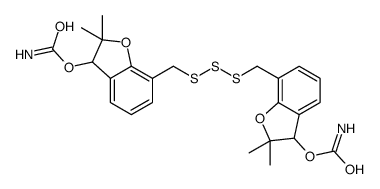 [7-[[(3-carbamoyloxy-2,2-dimethyl-3H-1-benzofuran-7-yl)methyltrisulfanyl]methyl]-2,2-dimethyl-3H-1-benzofuran-3-yl] carbamate结构式