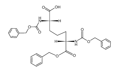 L-2,6-dibenzyloxycarbonylaminopimelic acid monobenzyl ester结构式
