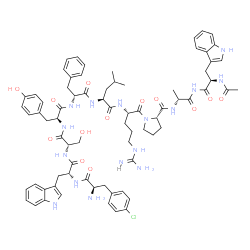 LHRH,(N)-Ac-Trp(1)-(4-Cl-Phe)(2)-Trp(3)-Phe(6)-AlaNH2(10)- structure