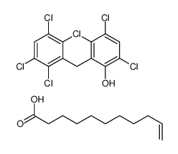 3,4,6-trichloro-2-[(2,3,5-trichloro-6-hydroxyphenyl)methyl]phenol,undec-10-enoic acid结构式