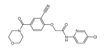 3-cyano-4-(5-chloropyridin-2-ylaminocarbonylmethoxy)benzoic acid (4-morpholinyl)amide结构式