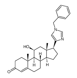 17β-(N-benzyl-4'-imidazolyl)-11β-hydroxy-4-androsten-3-one结构式