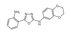 2-(2-aminophenyl)-5-(3,4-ethylenedioxy)phenylamino-1,3,4-oxadiazole结构式