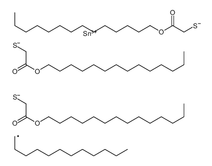 tetradecyl 4-dodecyl-7-oxo-4-[[2-oxo-2-(tetradecyloxy)ethyl]thio]-8-oxa-3,5-dithia-4-stannadocosanoate structure