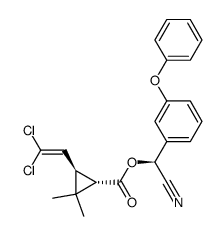 alpha-cyano-3-phenoxybenzyl [1S-[1alpha(R*),3beta]]-3-(2,2-dichlorovinyl)-2,2-dimethylcyclopropanecarboxylate Structure