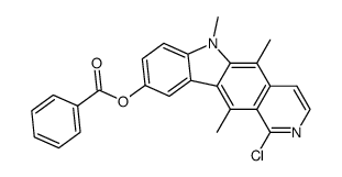 1-chloro-9-(benzoyloxy)-5,6,11-trimethyl-6H-pyrido[4,3-b]carbazole结构式