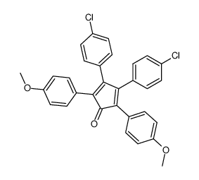 3,4-bis(4-chlorophenyl)-2,5-bis(4-methoxyphenyl)cyclopenta-2,4-dien-1-one结构式