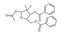 (2R,3R,4R,5R)-5-Acetoxy-2-(benzoyloxymethyl)-4-fluoro-4-methyltetrahydrofuran-3-yl benzoate结构式