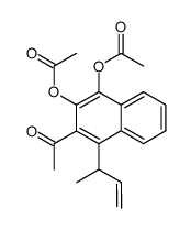 Acetic acid 1-acetoxy-3-acetyl-4-(1-methyl-allyl)-naphthalen-2-yl ester Structure