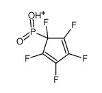 hydroxy-oxo-(1,2,3,4,5-pentafluorocyclopenta-2,4-dien-1-yl)phosphanium结构式