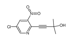 4-(5-chloro-3-nitro-pyridin-2-yl)-2-methyl-but-3-yn-2-ol结构式