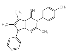 3,7,8-trimethyl-4-(4-methylphenyl)-9-phenyl-2,4,9-triazabicyclo[4.3.0]nona-2,7,10-trien-5-imine structure