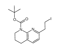 7-(2-iodoethyl)-3,4-dihydro-2H-[1,8]naphthyridine-1-carboxylic acid tert-butyl ester Structure
