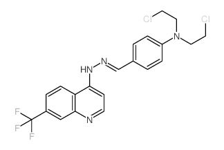 Benzaldehyde,4-[bis(2-chloroethyl)amino]-, 2-[7-(trifluoromethyl)-4-quinolinyl]hydrazone结构式