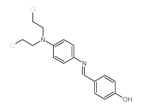 Phenol,4-[[[4-[bis(2-chloroethyl)amino]phenyl]imino]methyl]- Structure