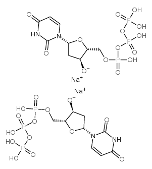 Uridine 5'-(tetrahydrogen triphosphate), 2'-deoxy-, disodium salt structure