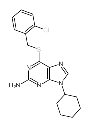 6-[(2-chlorophenyl)methylsulfanyl]-9-cyclohexyl-purin-2-amine结构式