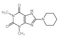 1,3-dimethyl-8-(1-piperidyl)-7H-purine-2,6-dione结构式