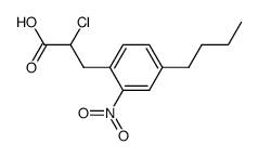 α-chloro-β-(4-n-butyl-2-nitrophenyl)propionic acid结构式