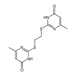 6,6'-dimethyl-3H,3'H-2,2'-ethanediyldimercapto-bis-pyrimidin-4-one结构式